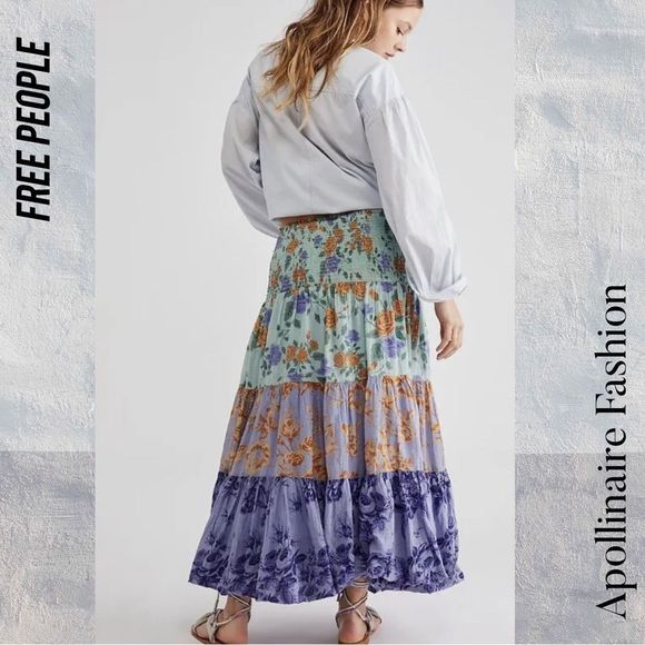 FREE PEOPLE BUBBLES ONLY CONVERTIBLE SKIRT DRESS NEW VARIOUS SIZES BLUE COMBO - Picture 4 of 9